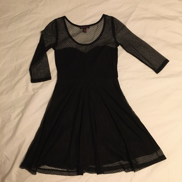 Material Girl Dresses & Skirts - Sheer Polka dot Skater dress